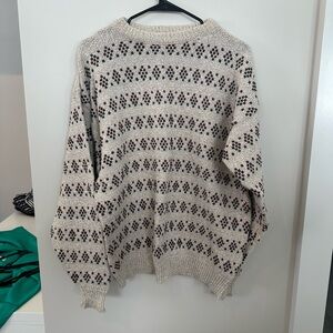 Liberty Men's Crewneck Sweater - Beige and Dark Pattern